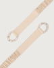 Orciani Sense strech dollar leather belt 4 cm Grained leather Off-White