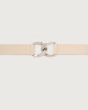 Orciani Sense strech dollar leather belt 4 cm Grained leather Off-White