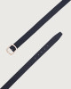 Orciani Dollaro Double leather belt 3,5 cm Grained leather navy+brown