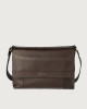 Orciani Freedom Micron dollar leather messenger bag Grained leather Ebony