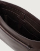 Orciani Freedom Micron dollar leather messenger bag Grained leather Ebony