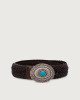 Orciani Masculine long tip leather belt 3 cm Leather Chocolate