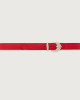 Orciani Soft leather belt with metallic loop 3 cm Grained leather Marlboro red