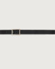 Orciani Saffiano Double reversible leather belt 3 cm Embossed leather, Leather Black+Navy