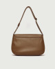 Orciani Kate Sense Midi dollar leather crossbody bag Grained leather Orange