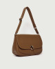 Orciani Kate Sense Midi dollar leather crossbody bag Grained leather Orange