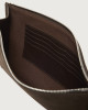 Orciani NoBuckle Peach suede leather pouch with wristband Suede leather chocolate