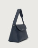 Orciani Nana Soft leather shoulder bag with strap Grained leather Navy