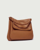 Orciani Diana Sense Scooby Large leather shoulder bag with strap Leather Cognac
