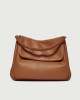 Orciani Diana Sense Scooby Large leather shoulder bag with strap Leather Cognac