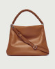 Orciani Diana Sense Scooby Large leather shoulder bag with strap Leather Cognac