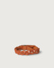 Orciani Walk leather Nobuckle bracelet with silver detail Leather Orange