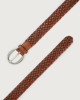 Orciani Masculine braided leather belt 3,5 cm Leather Cognac