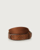 Orciani Dive leather and fabric Nobuckle belt Leather & fabric Cognac