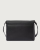 Orciani Micron dollar leather messenger bag Grained leather Black