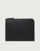 Orciani Chevrette Woven leather slim document holder Leather Black