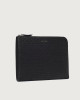 Orciani Chevrette Woven leather slim document holder Leather Black