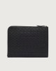 Orciani Chevrette Woven leather slim document holder Leather Black