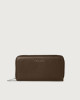Orciani Micron large leather wallet with zip and RFID Leather Brown