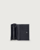 Orciani Soft leather wallet with RFID protectrion Embossed leather Navy