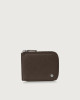 Orciani Micron leather wallet with coin pocket Chocolate