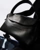 Orciani Nana Soft leather shoulder bag with strap Grained leather Black