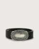 Orciani Bull western buckle leather belt Leather Black