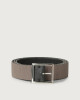 Orciani Micron Double reversible leather belt Leather Black+Mud