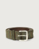 Orciani Cloudy Stripe suede leather belt Suede Olive green