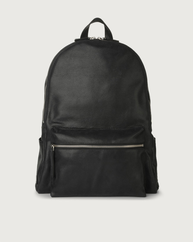 Orciani Chevrette leather backpack Leather Black