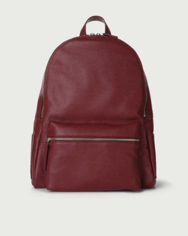 Orciani Laio Micron Leather Backpack Grained leather Red