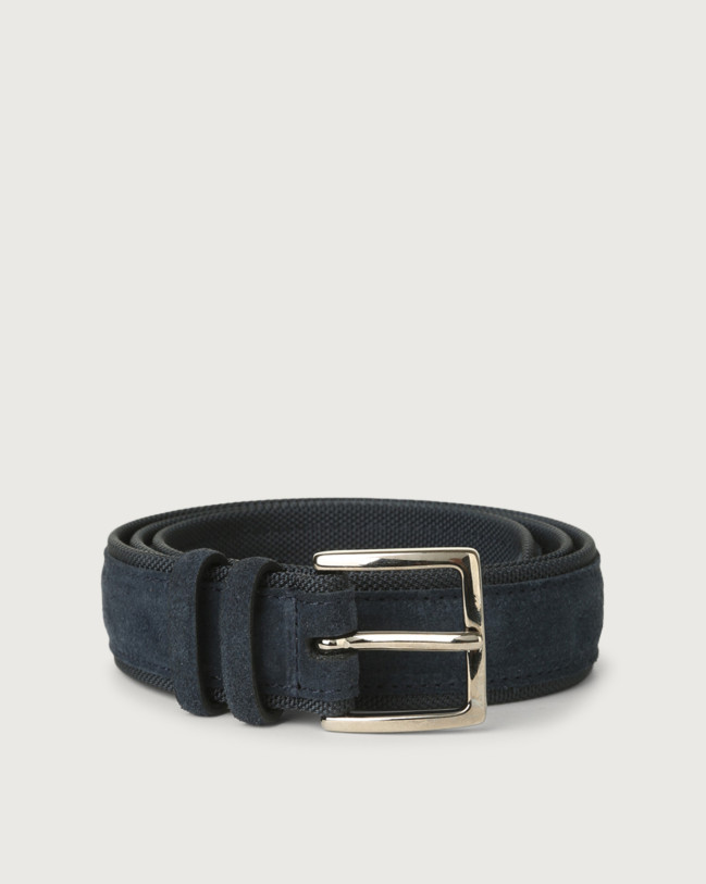 Orciani Amalfi Active suede and fabric belt Canvas, Suede Deep blue+Blue