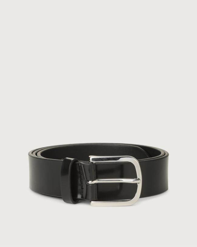 Orciani Bright classic patent leather belt Leather, Patent Black