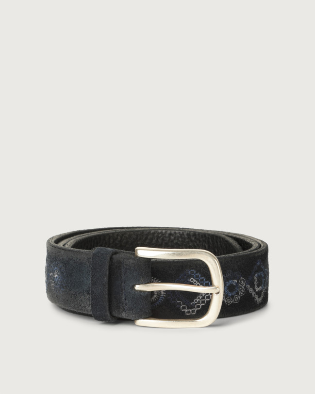 Orciani Cloudy Coat suede belt Suede Deep blue