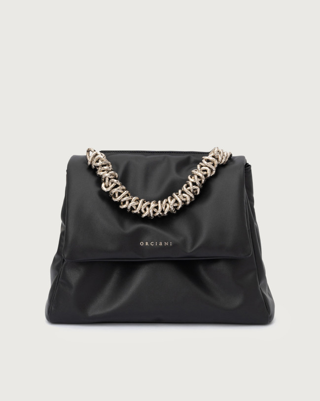 Orciani Sveva Nappa Bold Medium padded leather shoulder bag Nappa leather black