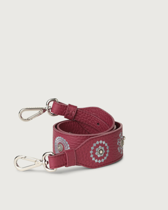 Orciani Soft embroidered leather strap Leather Purple