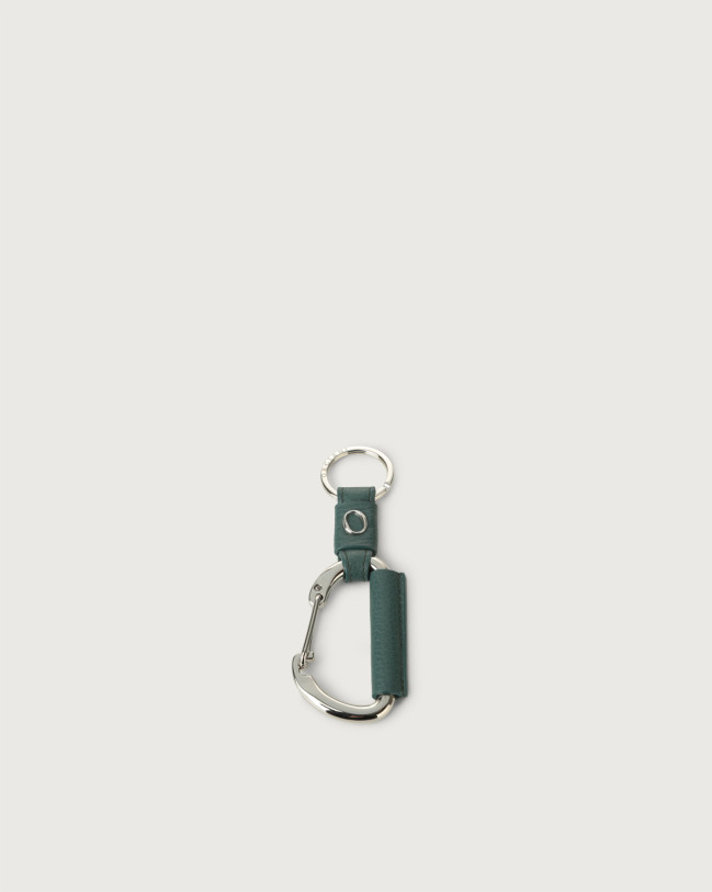 Orciani Micron leather key holder Grained leather Green