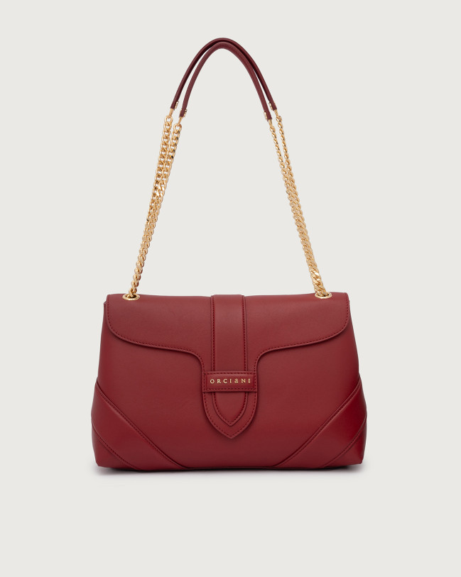 Orciani Alma Nappa Large leather shoulder bag Leather Red