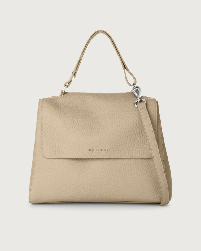 Orciani Sveva Soft medium leather shoulder bag with strap Leather Sand