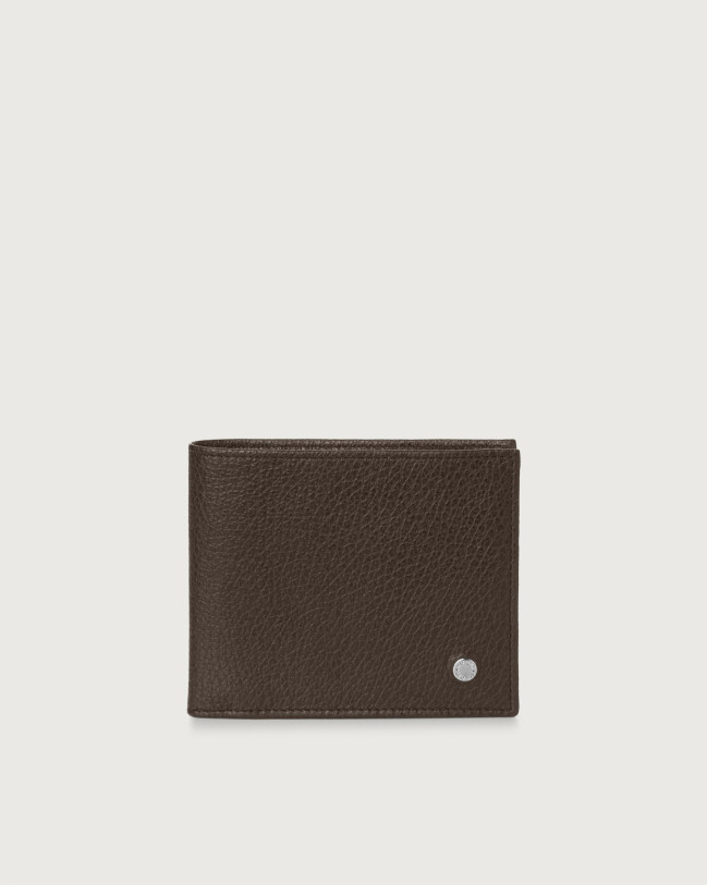 Orciani Micron leather wallet with coin purse Leather Ebony