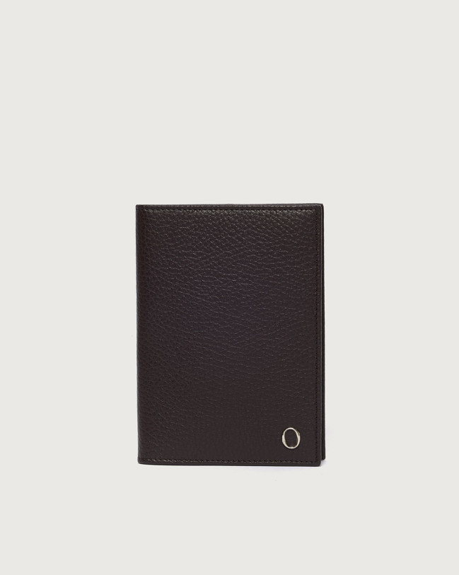 Orciani Micron Passport cover Grained leather Ebony
