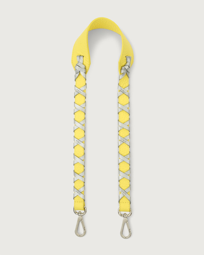 Orciani Soft leather strap with binding Yellow