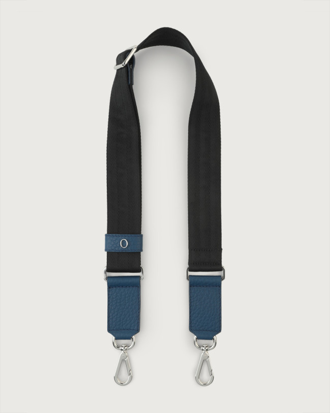 Orciani Soft fabric and leather strap Leather & cotton Blue