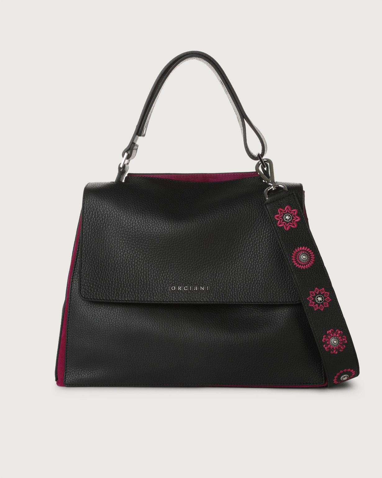 ORCIANI Sveva Warm Color medium leather shoulder bag color Fuchsia