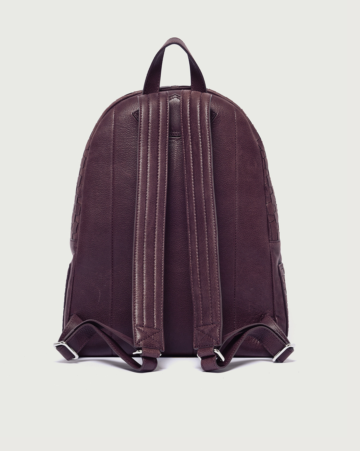 ORCIANI Laio Chevrette Woven leather backpack, color bordeaux display picture 3