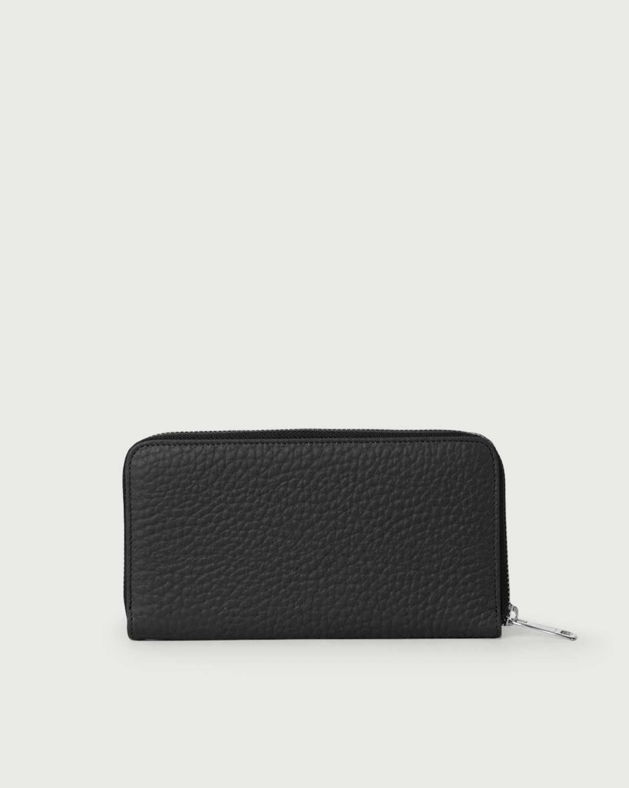 ORCIANI Zip around Soft large leather wallet, color Black