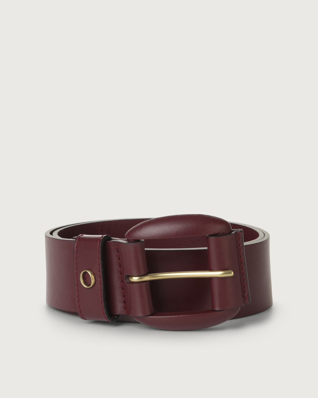 ORCIANI Liberty highwaist leather belt, color Bordeaux