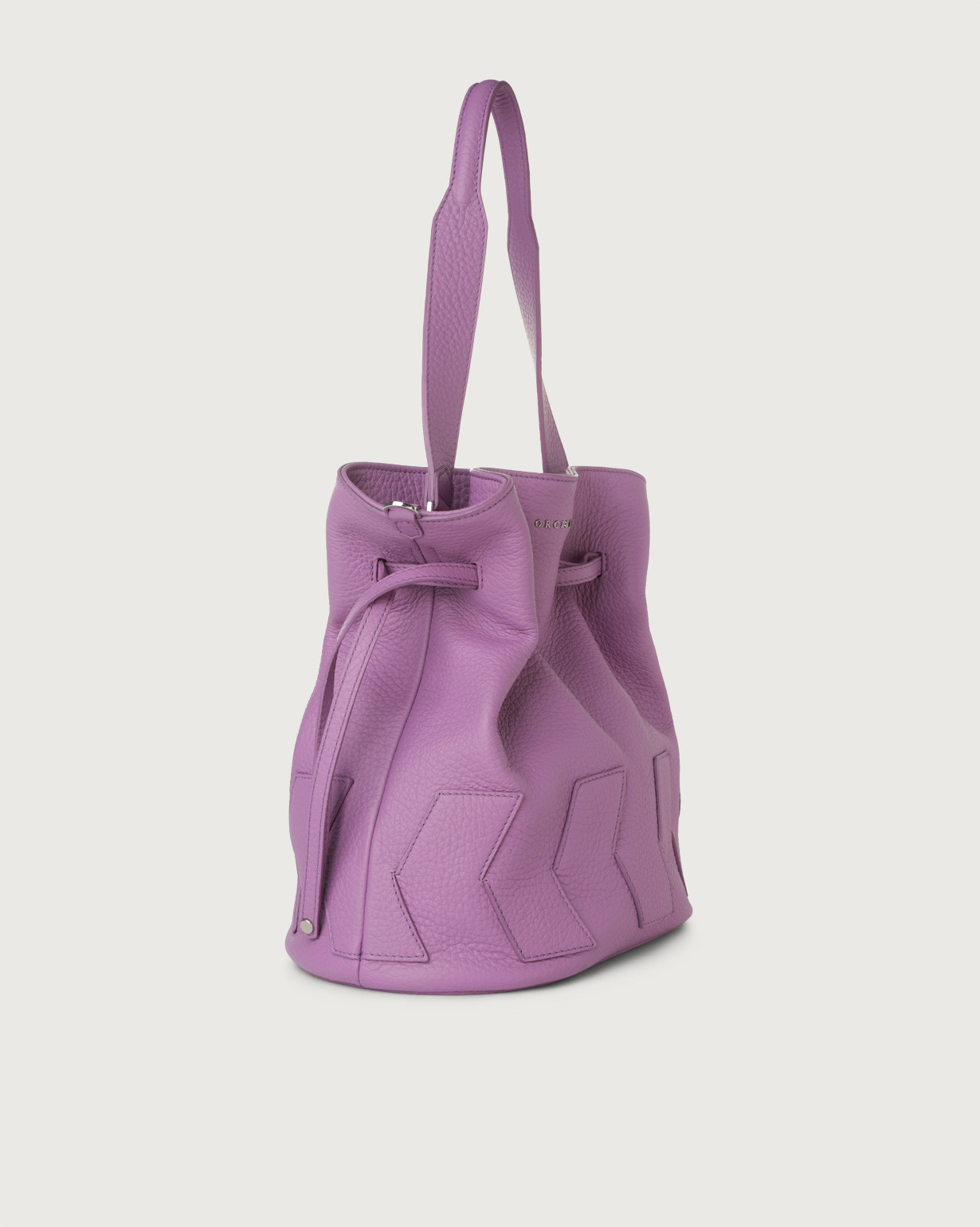 ORCIANI Twist Soft leather crossbody bucket bag color violet