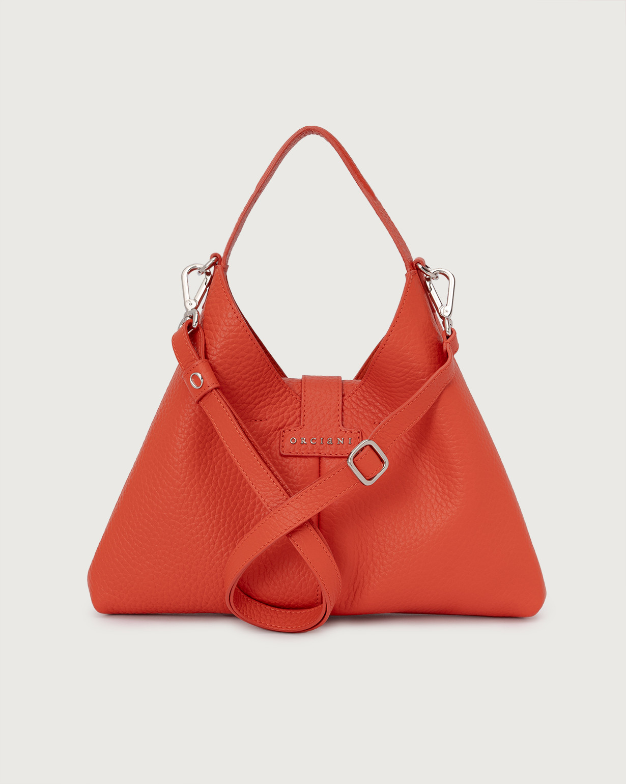 ORCIANI Vita Soft small leather bag with strap color Coral