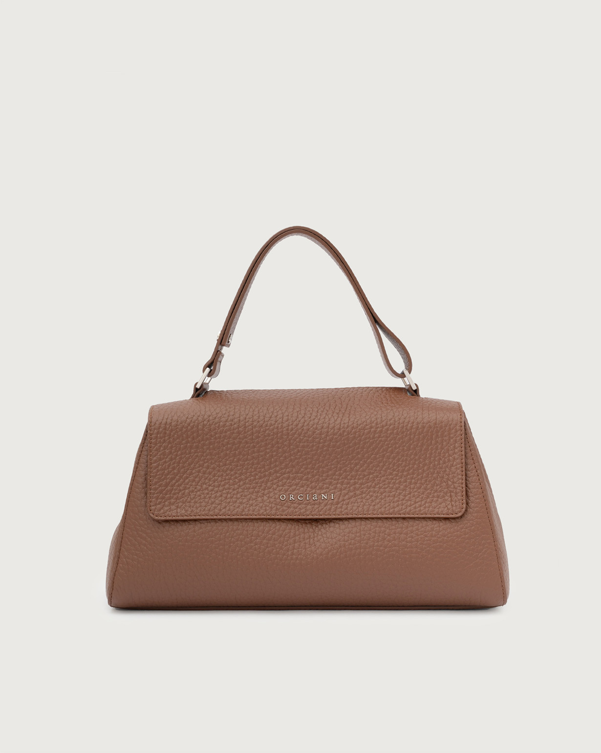 ORCIANI Sveva Longuette Soft leather handbag with strap color Cognac